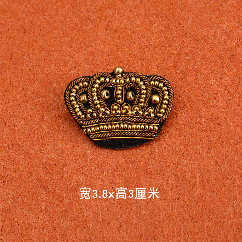 Wholesale 2pcs DIY Hand Embroidered Indian Silk Cloth Patches Hat Clothes Crown Patches FS