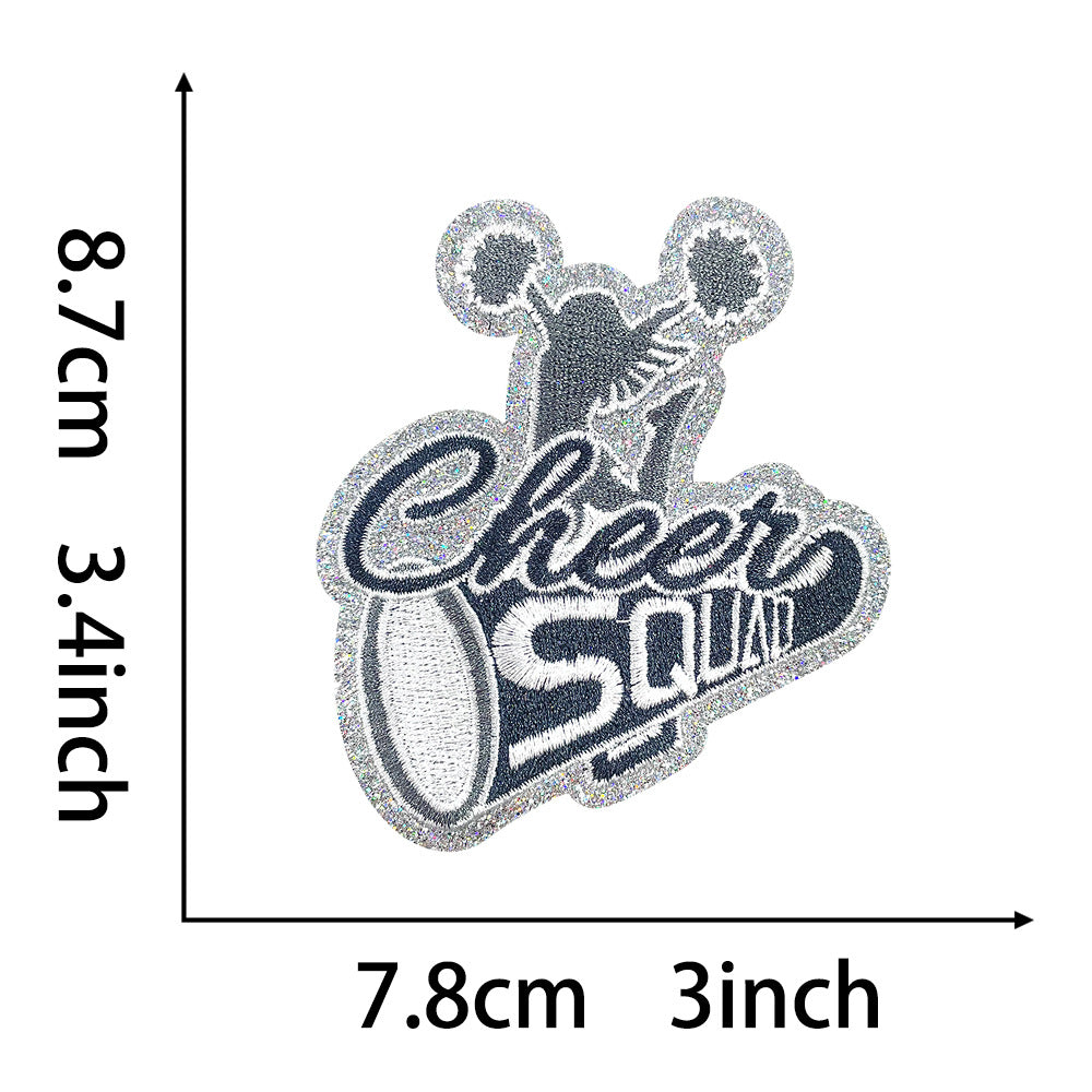 Wholesale Embroidered Sequin Cheer Squad Patch DIY Sporty Decorative Accent For Coats Everyday Use
