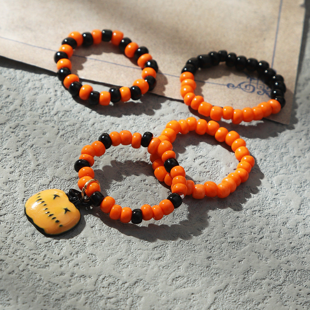 Wholesale Rice Ball Set Pumpkin Pendant Halloween Ring