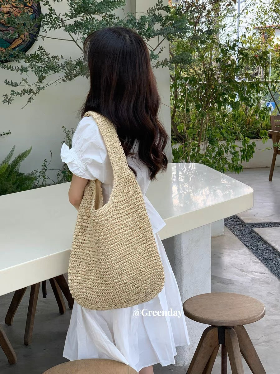 Wholesale Seaside holiday beach bag shoulder bag hand-woven bag large capacity
