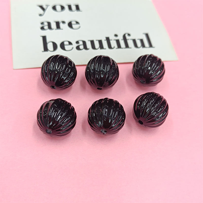 Wholesale 100pcs/Pack Baked Paint Pumpkin 16mm Macaron DIY Handmade Acrylic Beads