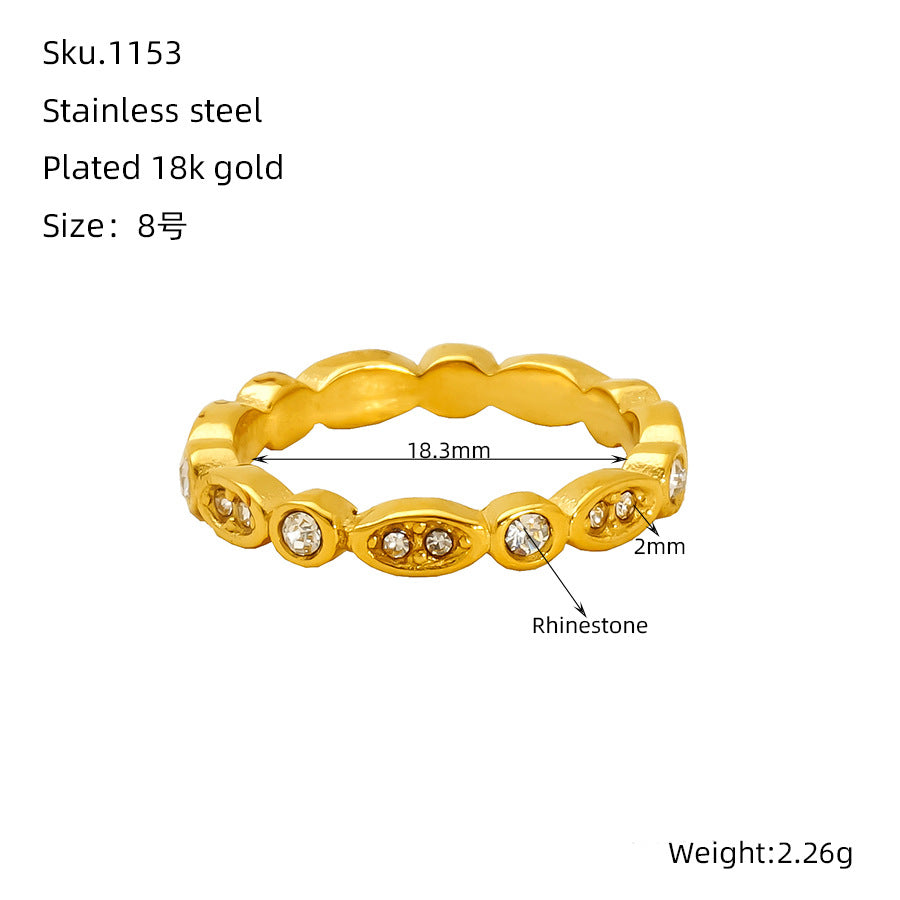 Wholesale Diamond twist ring for women geometric index finger ring internet celebrity ring