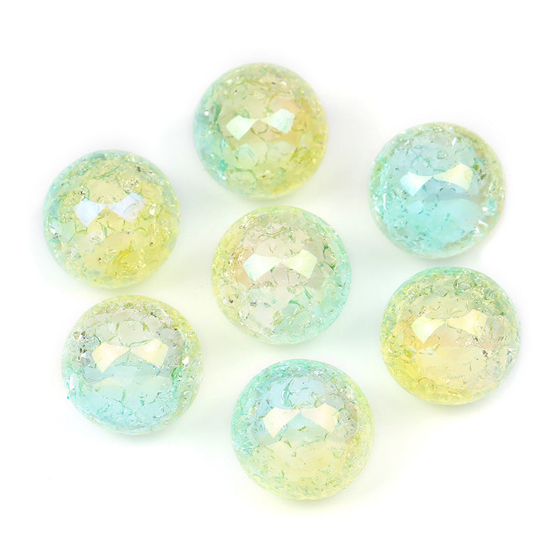 Wholesale Half-hole Acrylic Starry Sky Two-color Crack Burst Beads DIY Hair Circle Beads