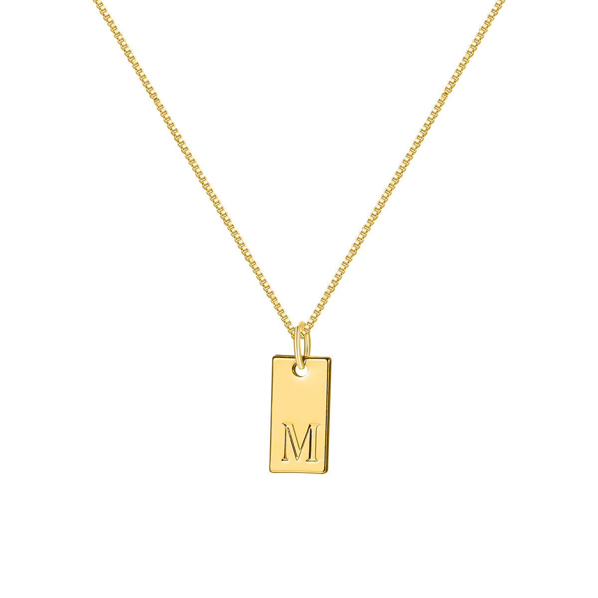 Wholesale 26 English Letter Square Necklace