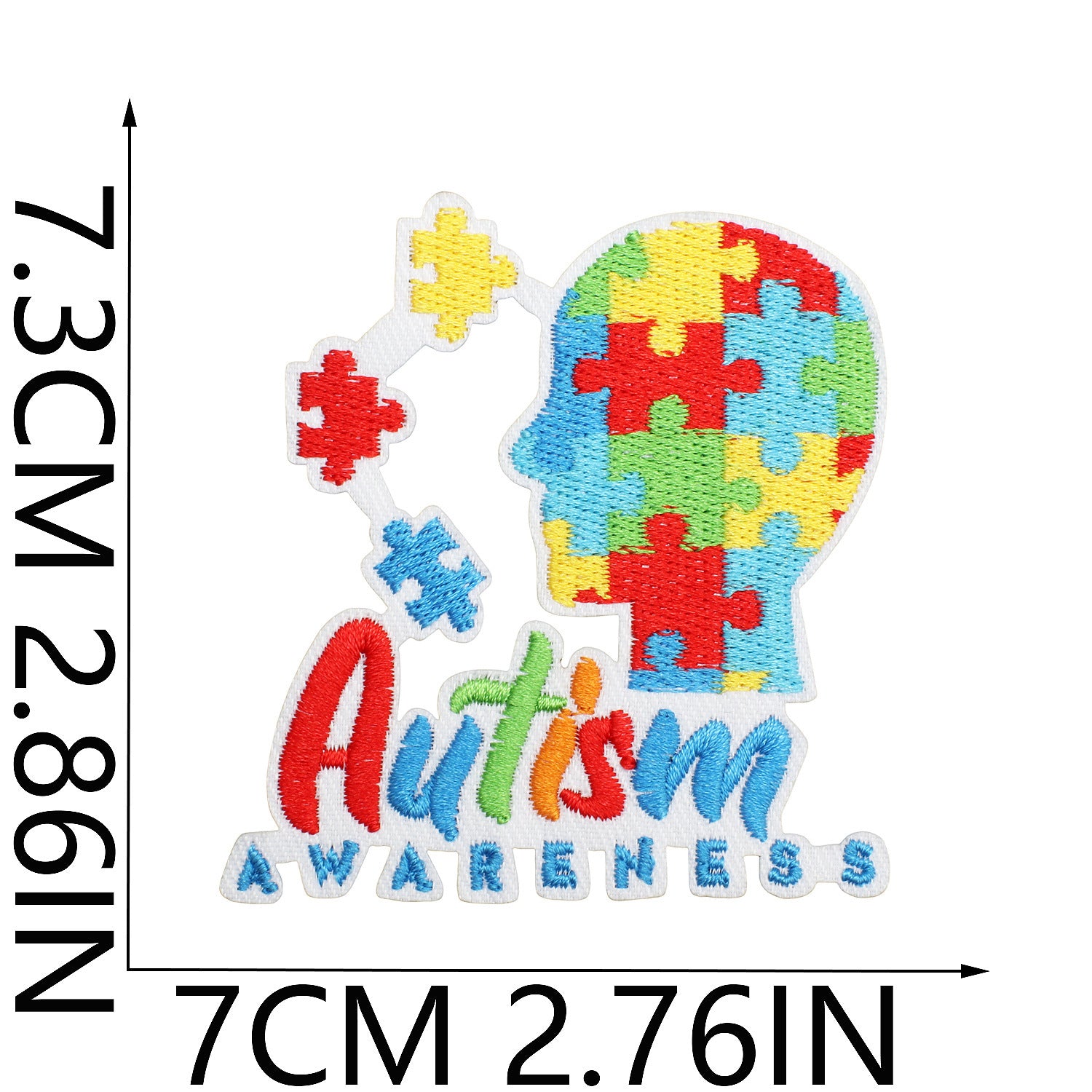 Wholesale Trendy Autism Awareness Embroidered Iron On Patches Butterfly Heart Design Clothing Accessory