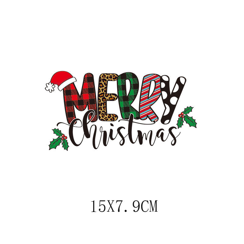 Wholesale Christmas tree letter heat transfer printing  UV DTF Ready to Press Transfers Wraps