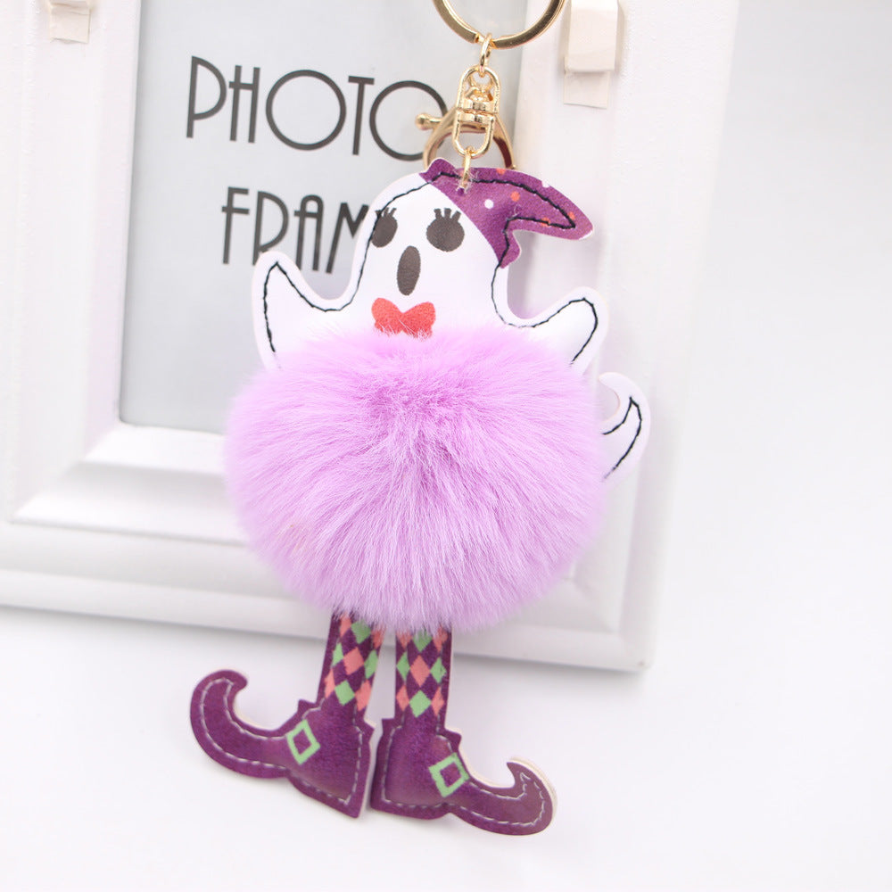Wholesale Creative Halloween Ghost Clown Plush Ball Keychain