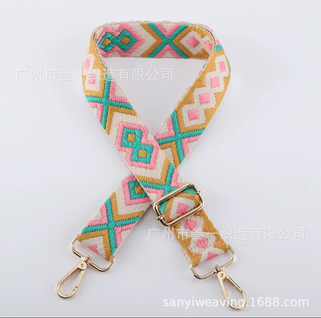 Wholesale All-match Ethnic Style 3.8cm Diamond Jacquard Adjustable Lengthened Retro Style Bag Strap