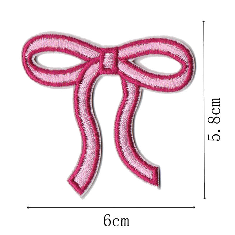 Wholesale Pink Bow Embroidered Ribbon Hair Clips 25 Piece Set Polyester Cotton Party Hair Accessory Boutique Resale