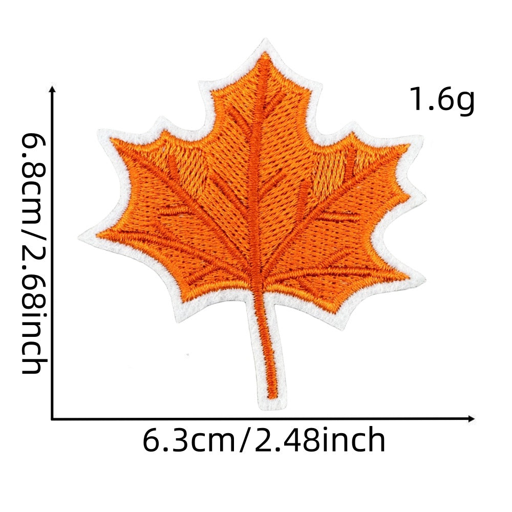 Wholesale Cartoon Autumn Harvest Embroidered Patches Pumpkin Maple Leaf Honey Pot Party Applique Decorative Craft Supply For Clothing Resale