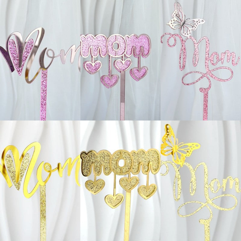 Wholesale Mother's Day MOM Acrylic Cake Plugin