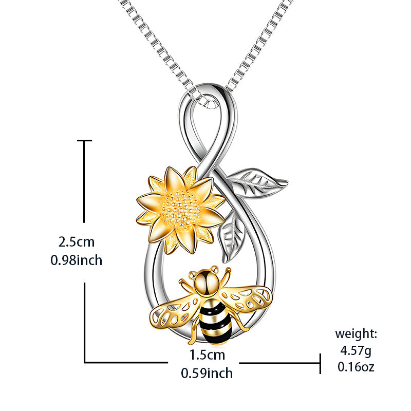 Wholesale Elegant and versatile bee sunflower pendant necklace