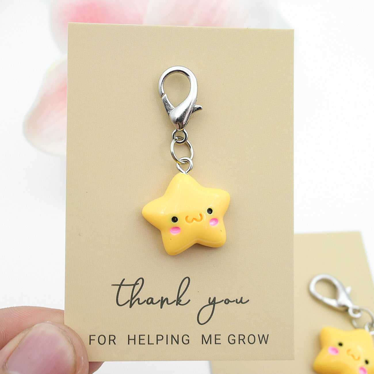Wholesale Little Star Keychain English Thanksgiving Blessing Card Keychain