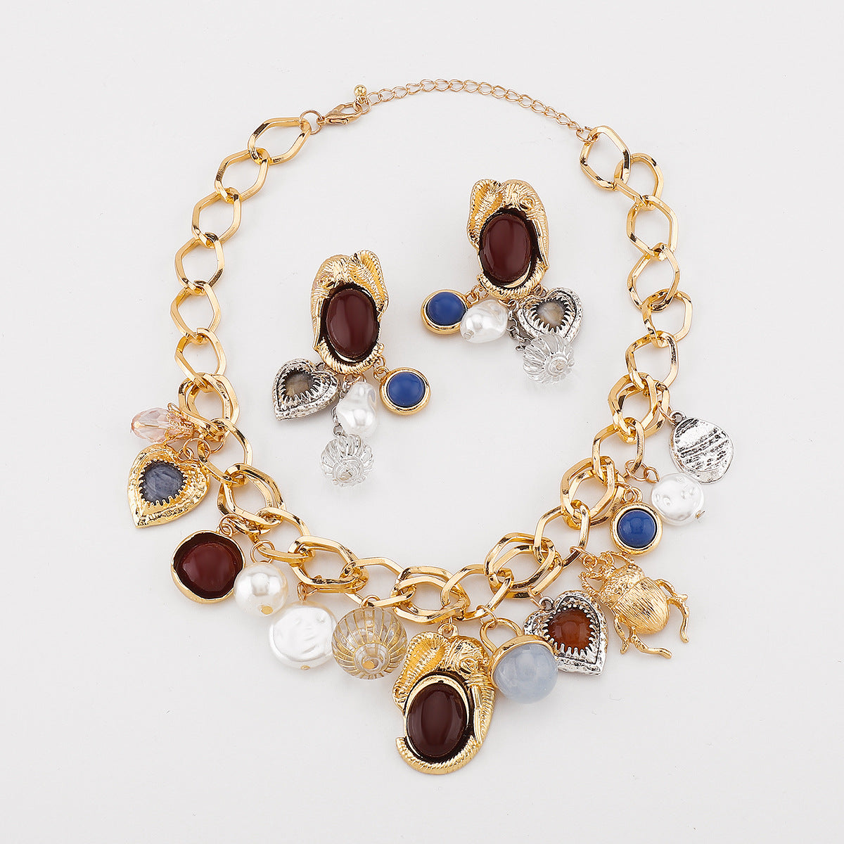 Wholesale E13226  ZA Creative Acrylic Alloy Resin Pendant Necklace
