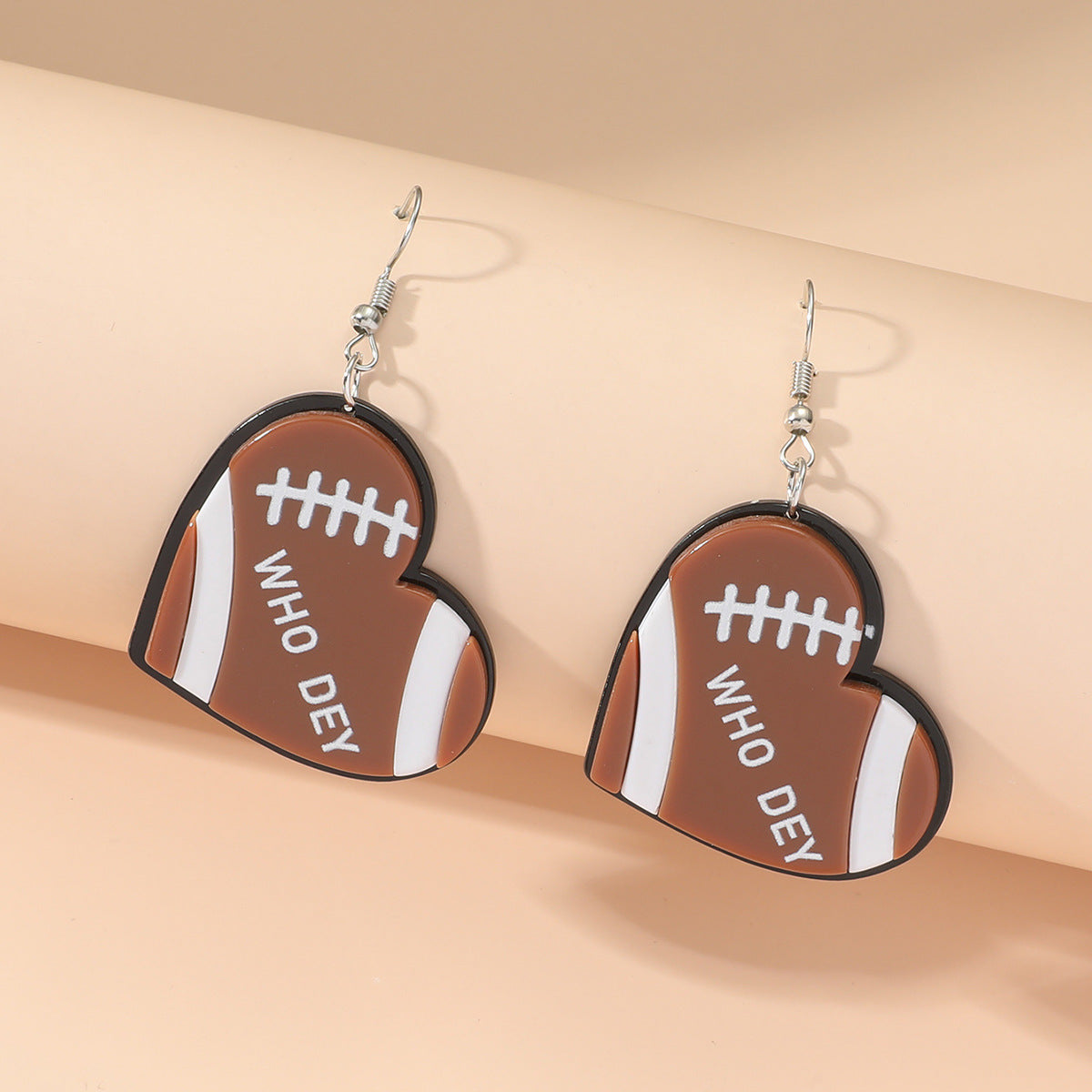Wholesale Sports Rugby Acrylic Football Earrings