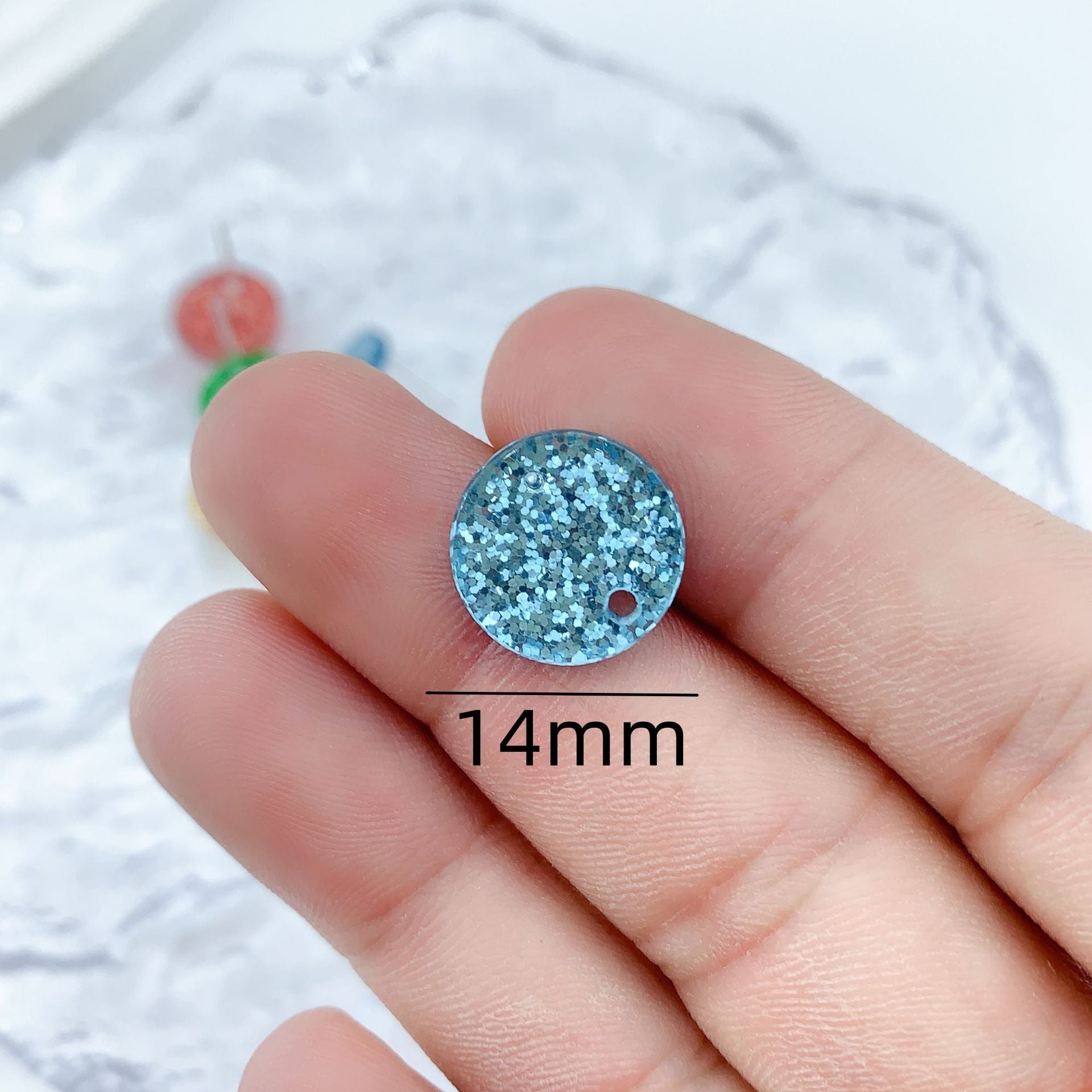 Wholesale 50pcs Handmade DIY Acrylic Onion Powder Round Colorful Earrings