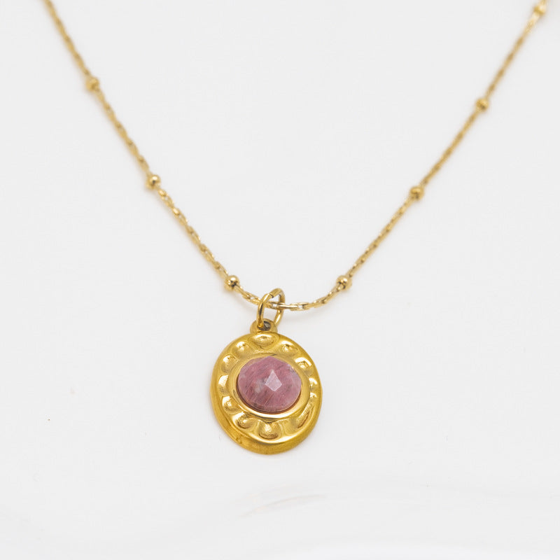 Wholesale Luxury Niche Stainless Steel Flowers Necklace Pendant