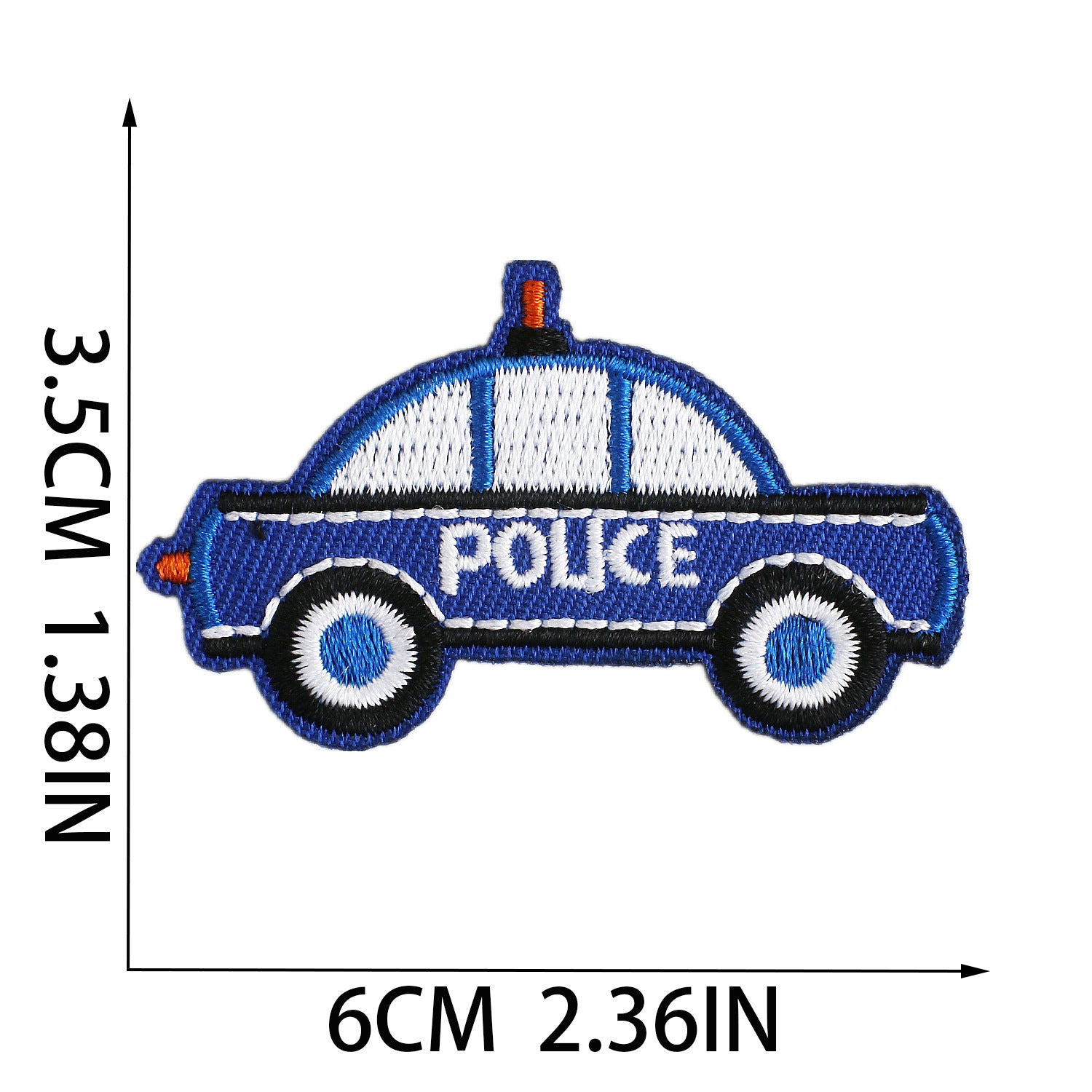 Wholesale Stylish Cartoon Police Car Embroidery Patch Polyester Clothing Patch For Everyday Wear Resale Accessory