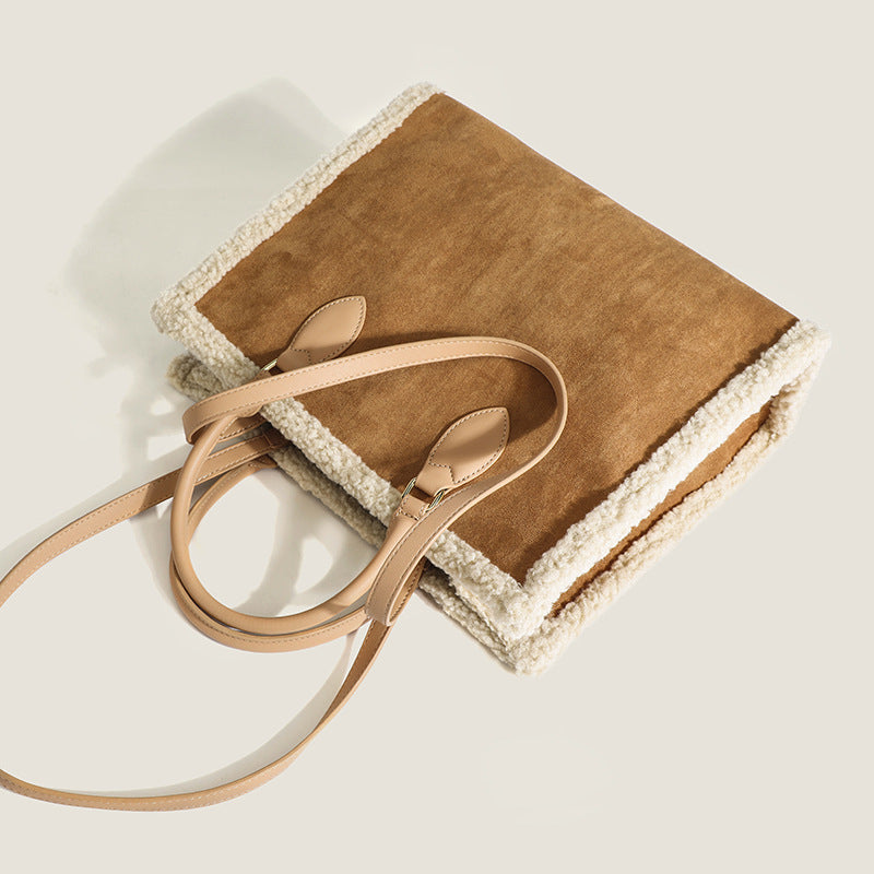 Wholesale 2023 Autumn and Winter Lamb Plush Large Capacity Tote Bag