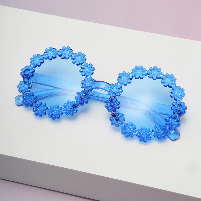 Wholesale daisy children's round petal cute UV protection sunglasses
