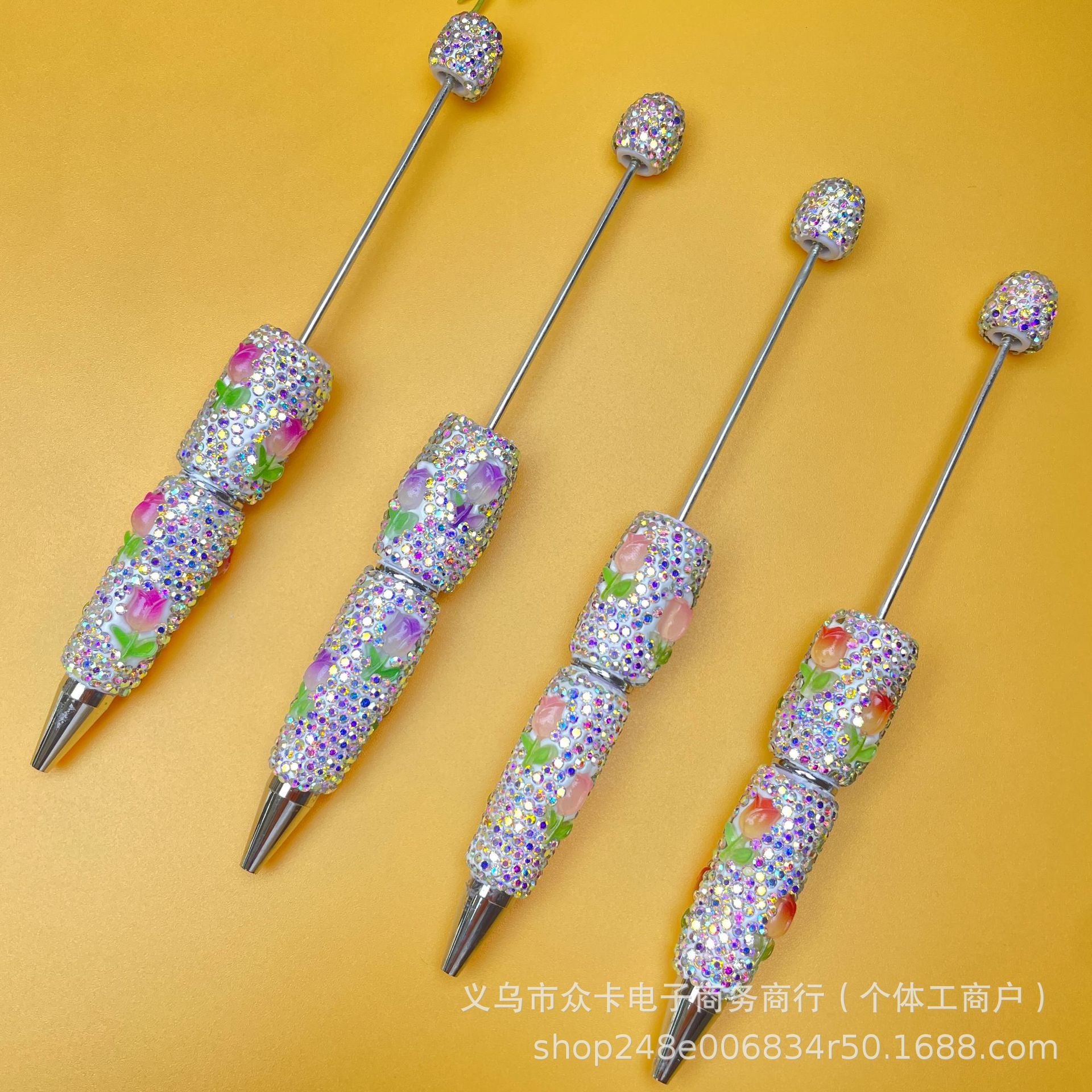 Wholesale 20pcs Tulip Theme Full Diamond DIY  Fancy Beadable Pens
