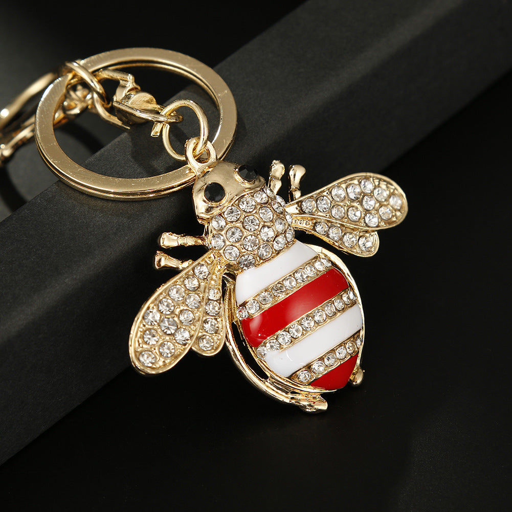 Wholesale Diamond Bee Zinc Alloy Keychain