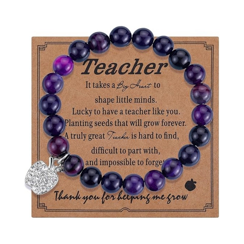 Wholesale Letter Teacher' s Day Soft Ceramic Apple Layered Bracelet Set