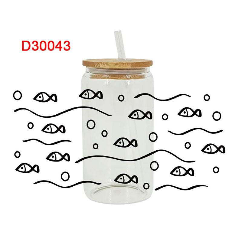 Wholesale Summer Marine Animals Series 16oz Cup UV DTF Wraps