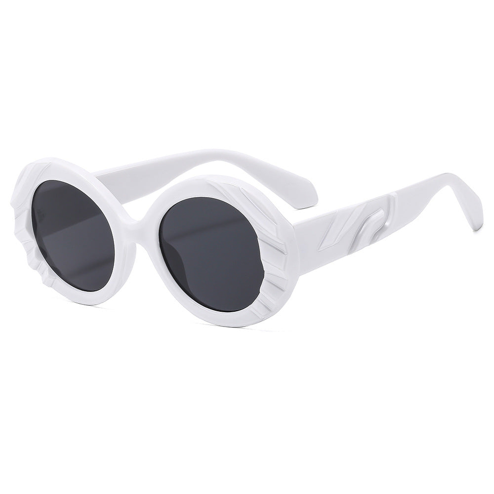 Wholesale Round Pattern Large Frame Contrast Color PC Fashion Sunglasses