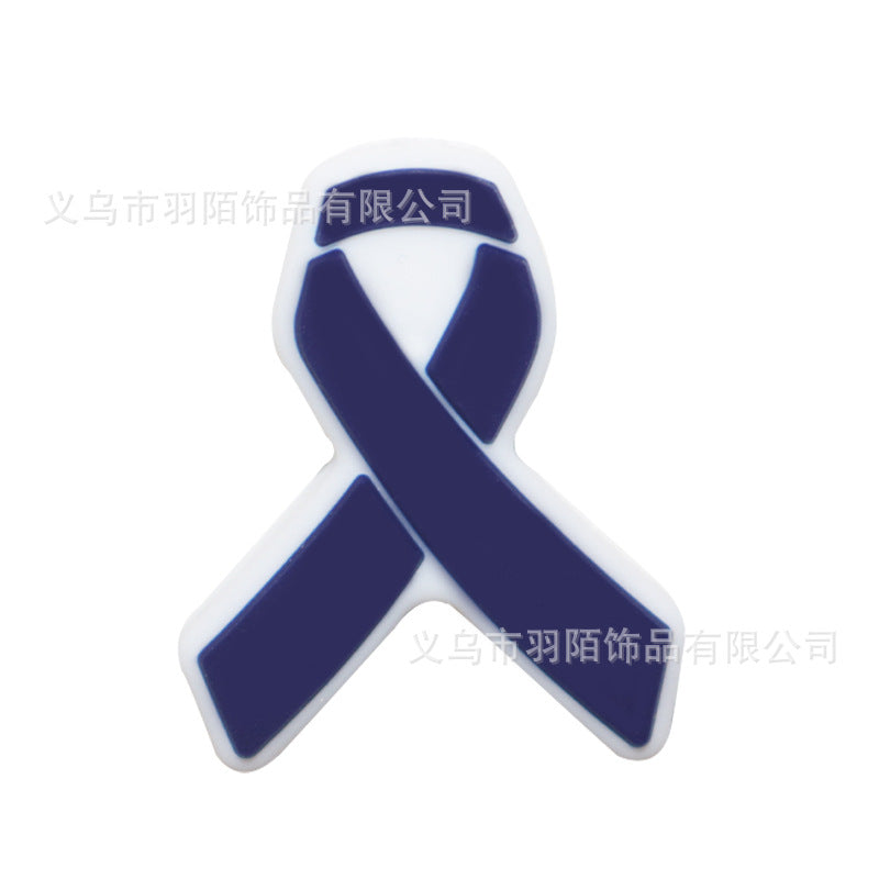 Wholesale 20pcs Cartoon Ribbon Publicity Prevention Awareness Warning Badge Silicone Beads