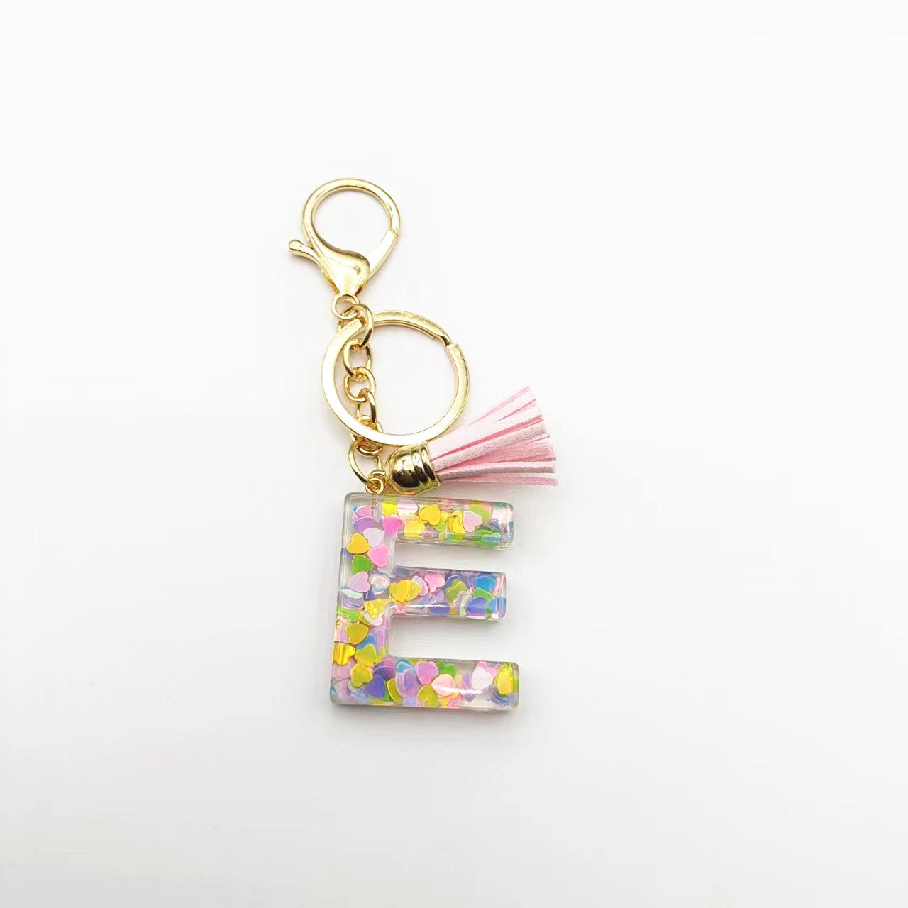 Llavero de letra acrílica de resina de barril de Tassel