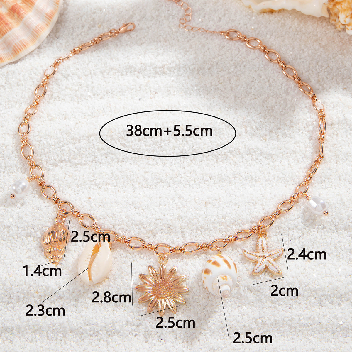 Wholesale Starfish Pendant Necklace Beach Style  Chain Jewelry