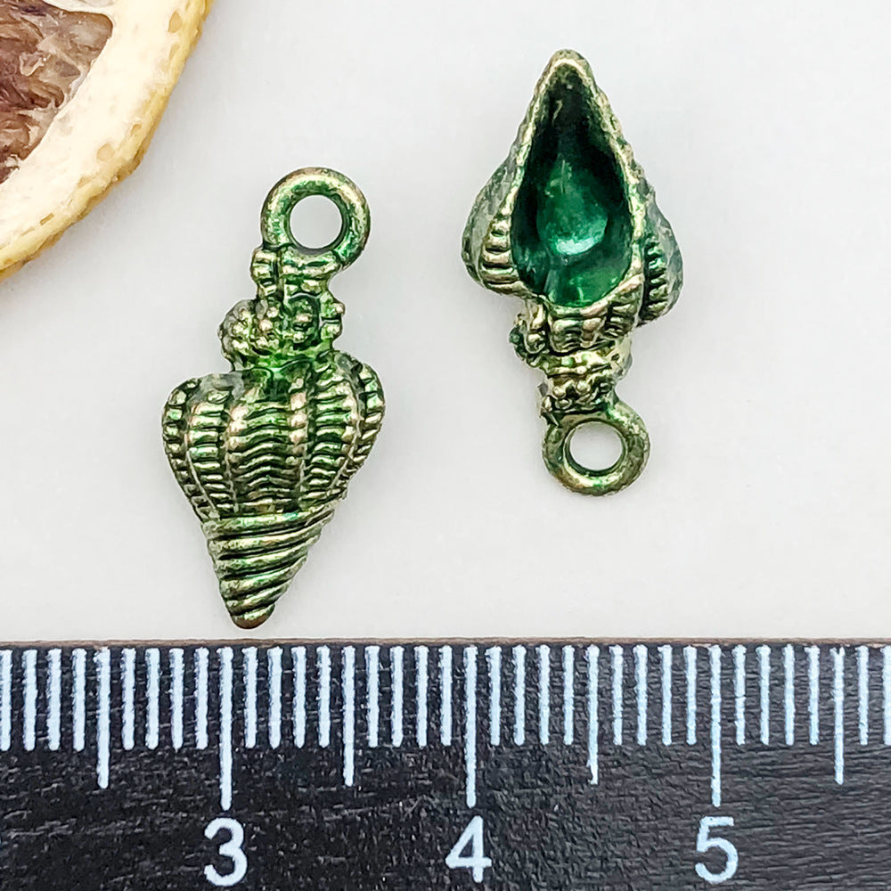 Wholesale 1 New Colored Drip Oil Alloy Simulation Shell Starfish Series DIY Pendant