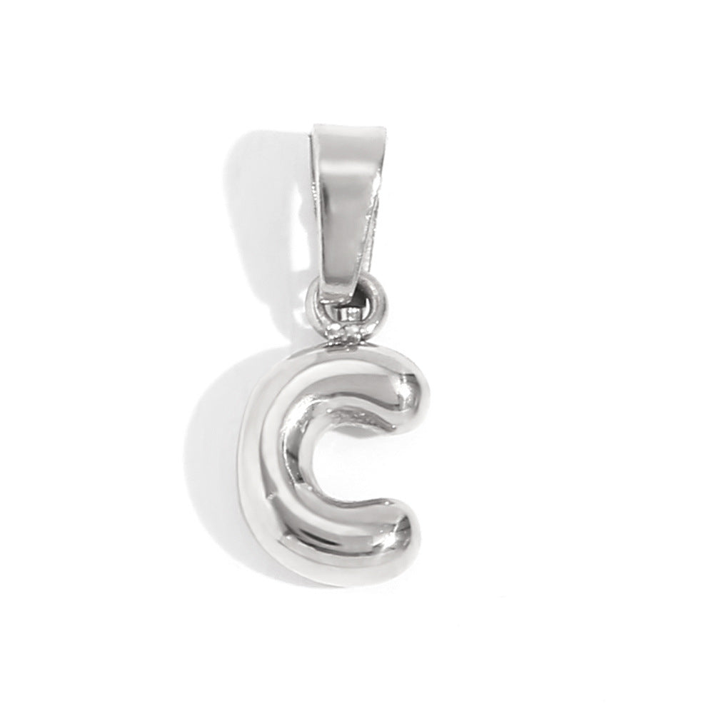 Wholesale Stainless Steel Gold Mini Bubble Letter Pendant