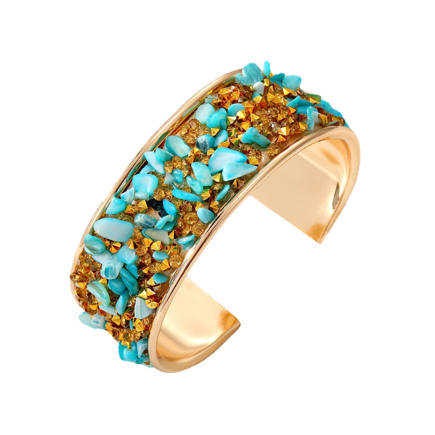Wholesale Colored Gravel Inlaid Colored Diamond Fine Alloy Bracelet
