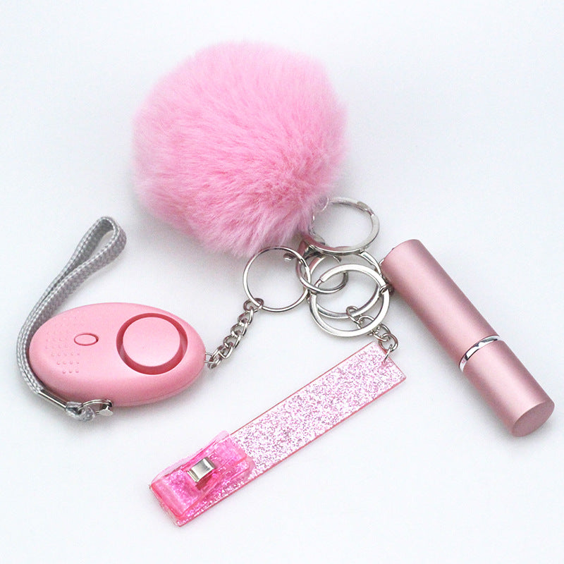 Wholesale Plastic Hairball ATM Card Reader Empty Perfume Bottle Keychain Set