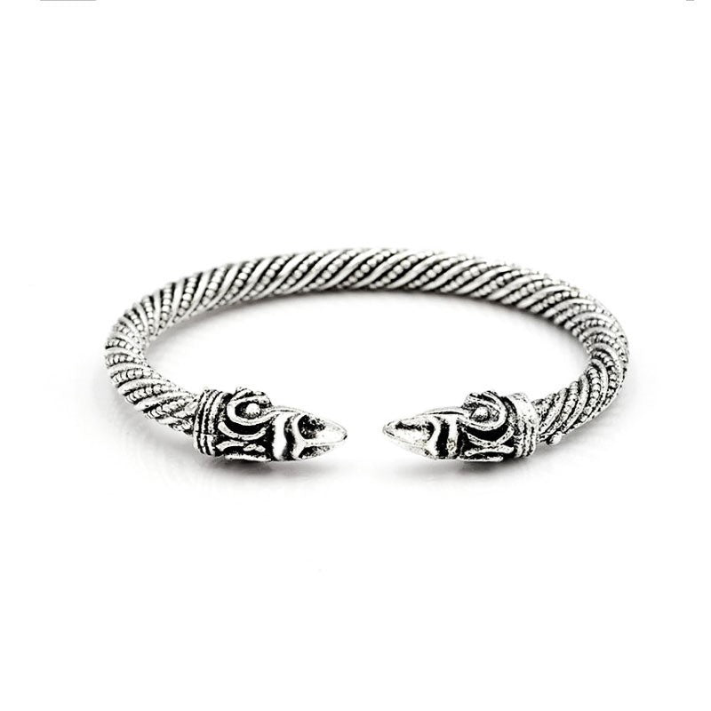 Wholesale Retro Men's Wolf Head Opening Bracelet