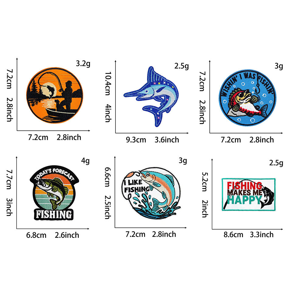 Wholesale Polyester Embroidered Fish Patch Iron On Angler Badge For Hats And Shoes Stylish DIY Accessory