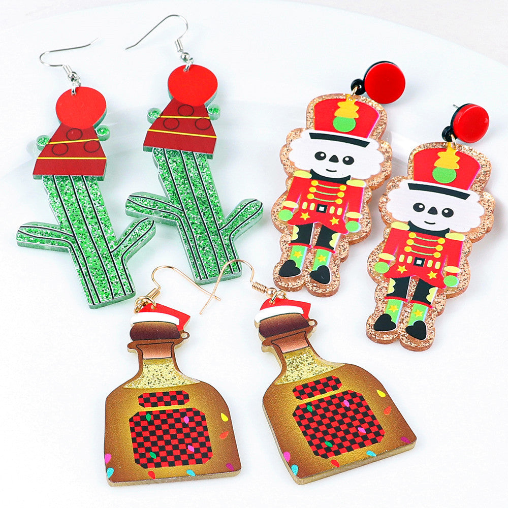 Wholesale Christmas Party Funny Acrylic Earrings