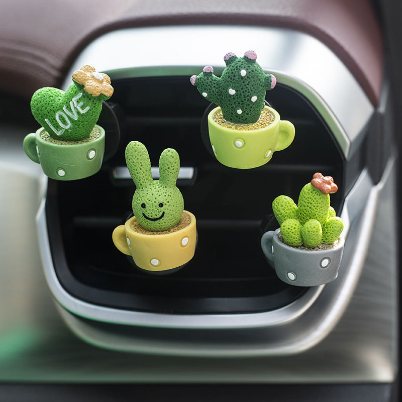 Wholesale Creative Cute Potted Plant Aromatherapy Clip Car Accessories