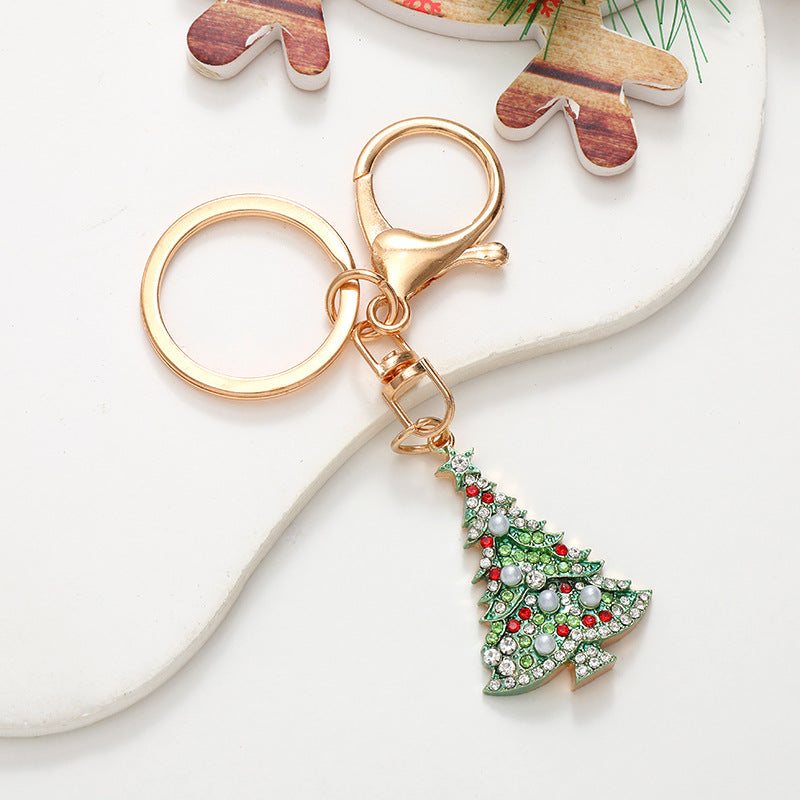 Wholesale Christmas Zinc Alloy Christmas Tree Keychain