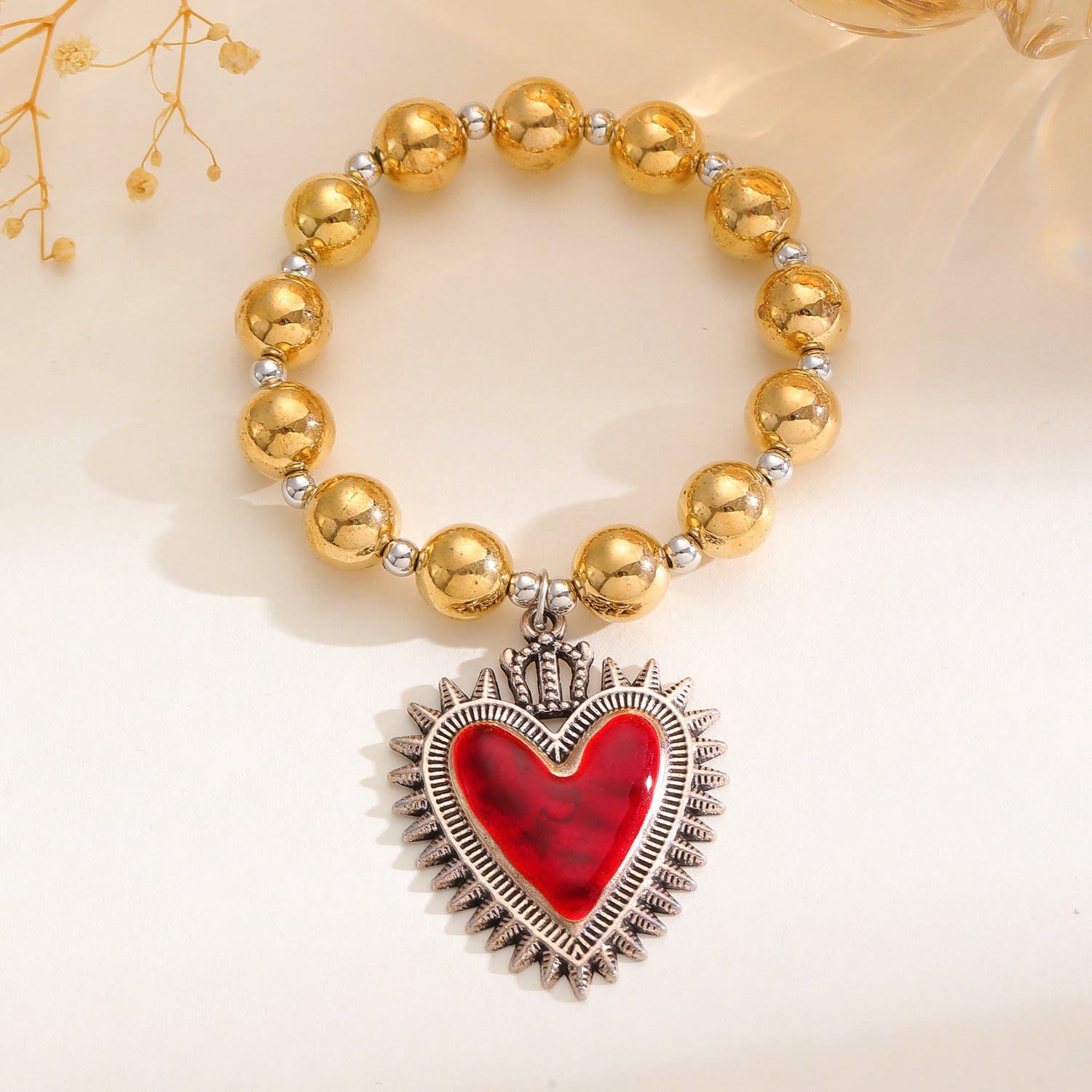 Wholesale Silver Multiple Sacred Heart Love Necklace