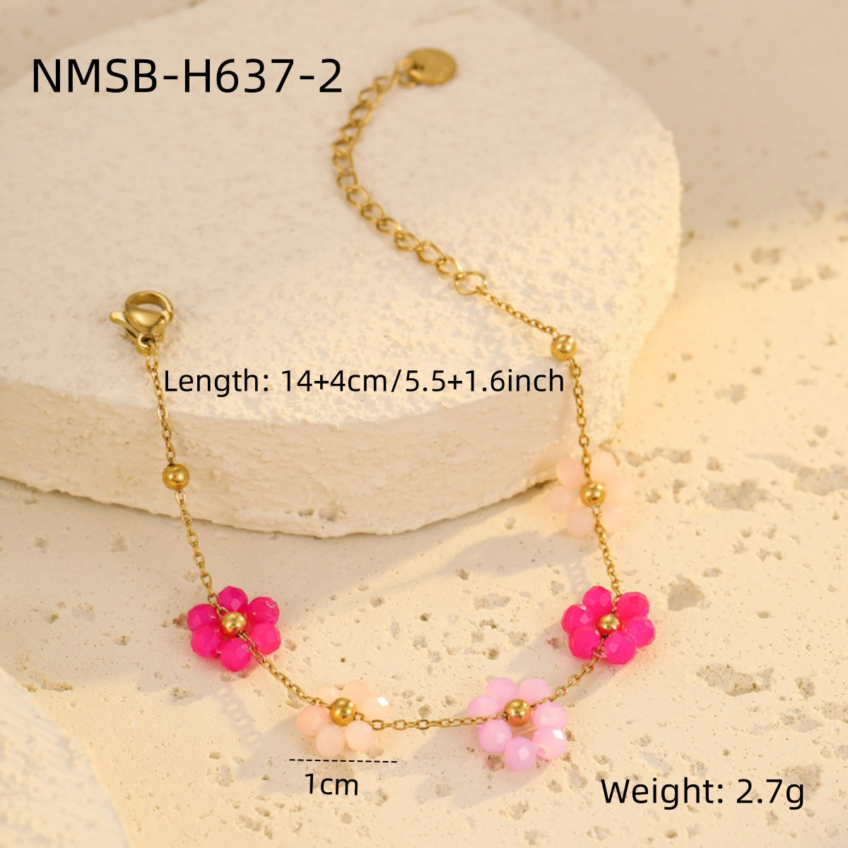 Wholesale Colorful Flower Beaded Bracelet