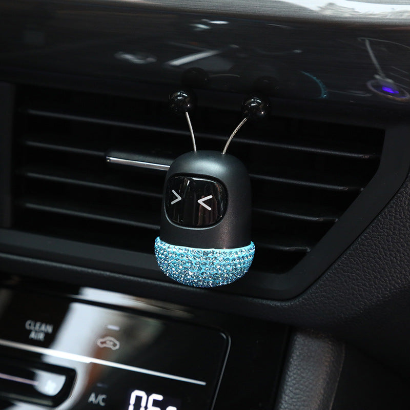 Wholesale Diamond-encrusted Robot Aromatherapy Car Air Outlet Plastic Will Swing The Aromatherapy