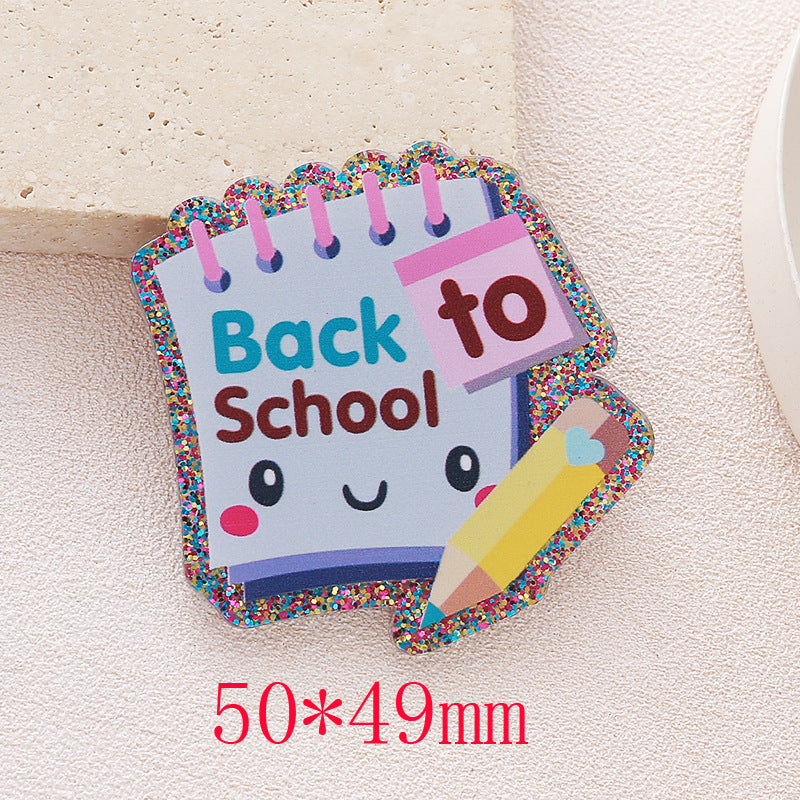 Wholesale 10pcs Cartoon DIY Acrylic Slides and Sequins Acrylic Flatback