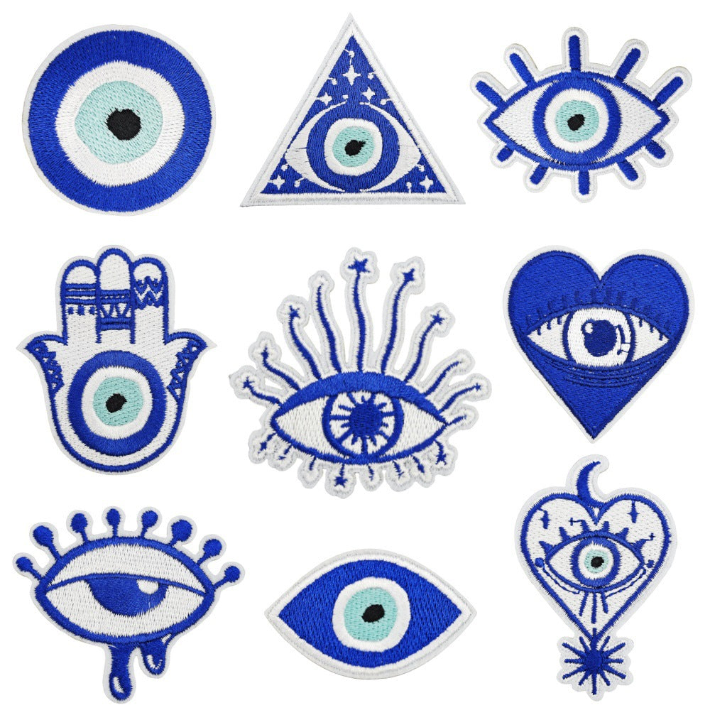 Wholesale Polyester Thread Evil Eye Embroidered Patch Decorative Sew On Applique For DIY Craft Home Decor And Fashion Accessory