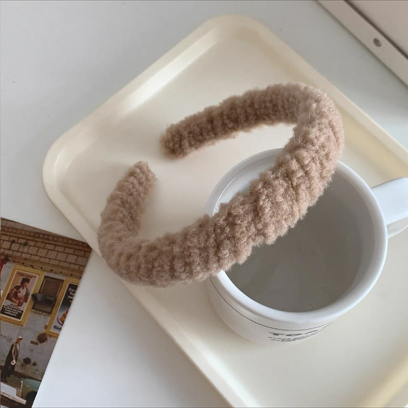 Wholesale Plush Colored Lamb Hair Hoop