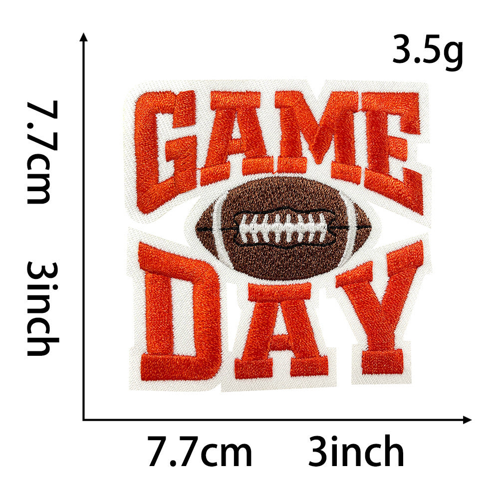 Wholesale Game Day Football Embroidery Patches 9 Styles DIY Iron On Decorative Accessory For Coats Bags