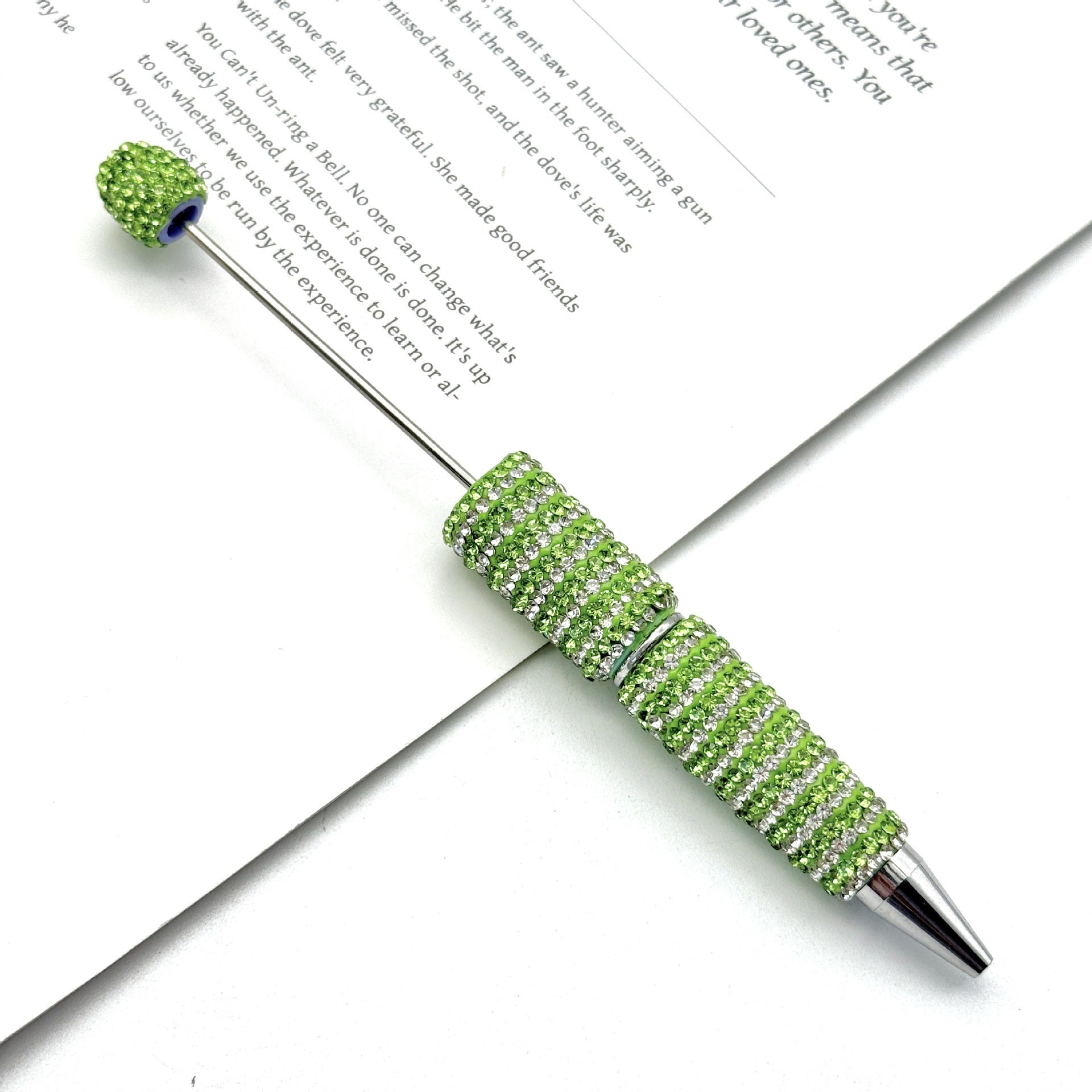 Wholesale Circular Textured Spiral Adorned Full Diamond-like Fancy Beadable Pens