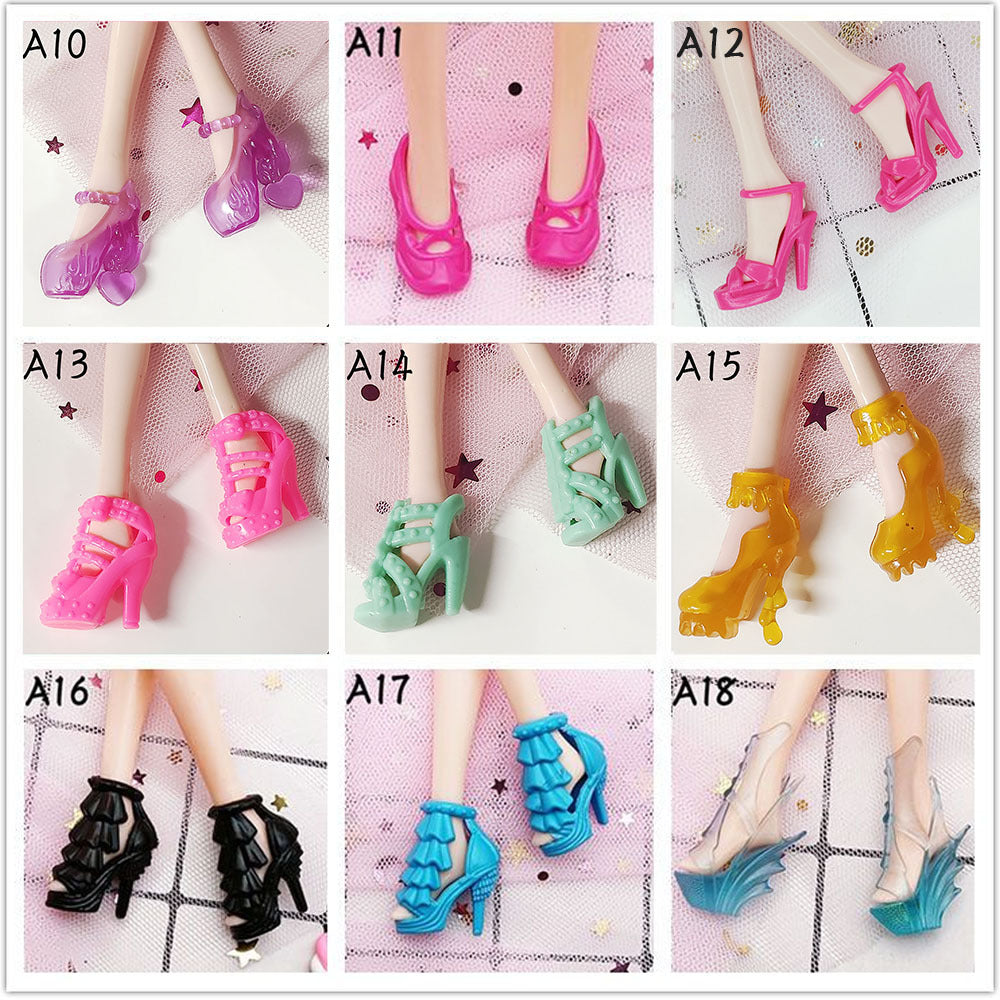 Wholesale 30cm High Heels Black Shoes Sandals Girls Play House Toy Accessories Shoes Gift